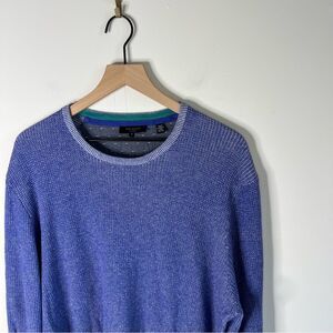 Ted Baker Cotton Sweater Crew Neck Men’s Size 6 Blue Minimalist Office Designer